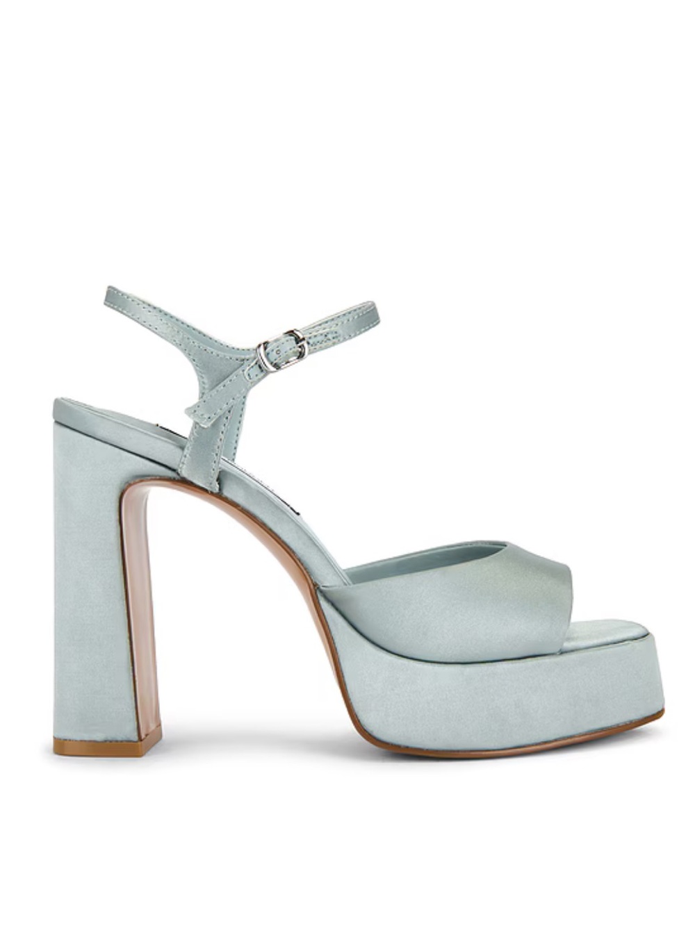 Steve Madden Liandra Platform Heels platforms Satin Pale Blue Revolve 7